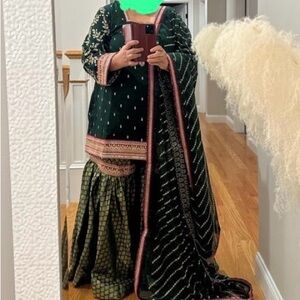 Green Indian Pakistani dress wedding party wear
